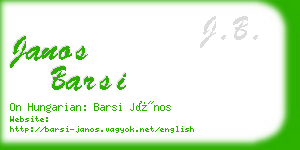 janos barsi business card